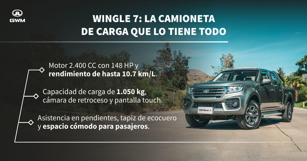 Camioneta de carga Wingle 7 estacionada.